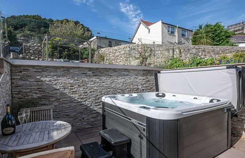 The hot tub at Abbey Lodge, Llandudno, Conwy