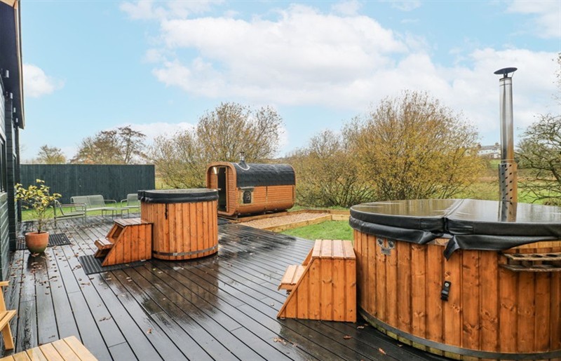 The hot tub at Badger's Burrow, Edith Weston, Rutland