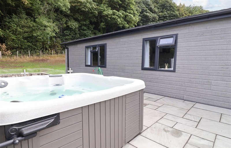 The hot tub at Beach Lodge, Lloc, Flintshire