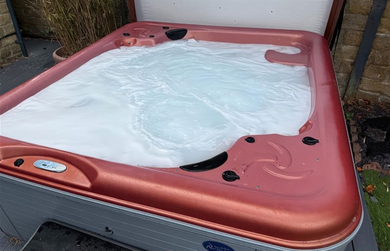The hot tub at Corriegale, Apperley Bridge, West Yorkshire
