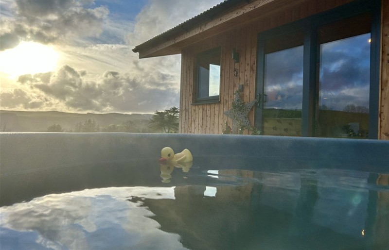 The hot tub at Harriet, Llangurig, Powys