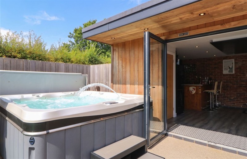 The hot tub at Hazeldene, Evesham, Worcestershire