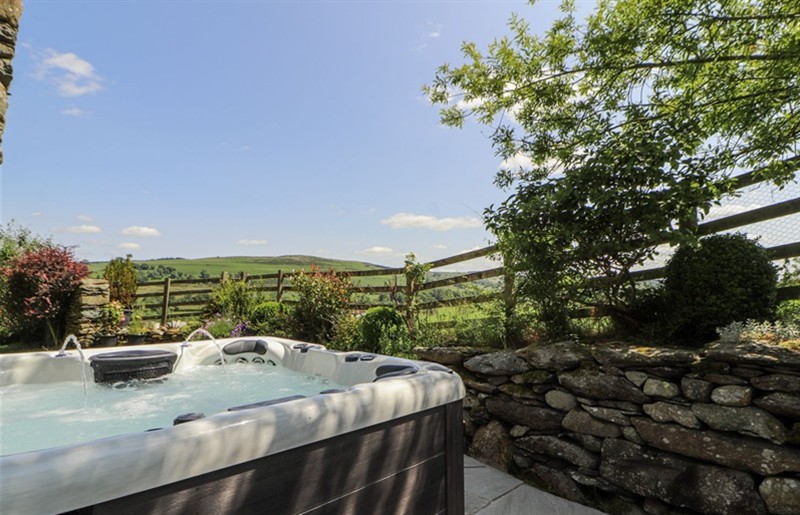 The hot tub at High Wood Foot, Bampton, Cumbria, Lake District