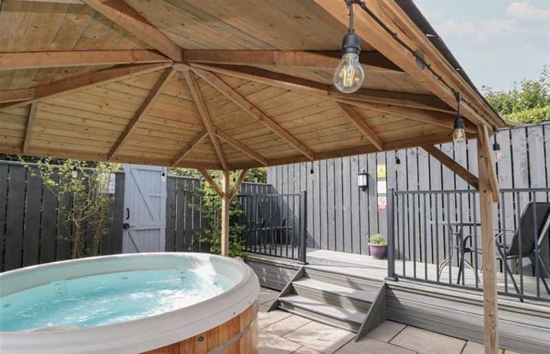 The hot tub at Isla cottage, Osmotherley, North York Moors National Park
