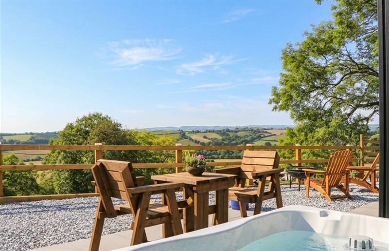 The hot tub at Little Folley, Whitestone near Tedburn St Mary, Devon