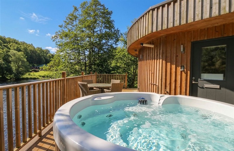 The hot tub at Otter's Holt, Killin, Stirling