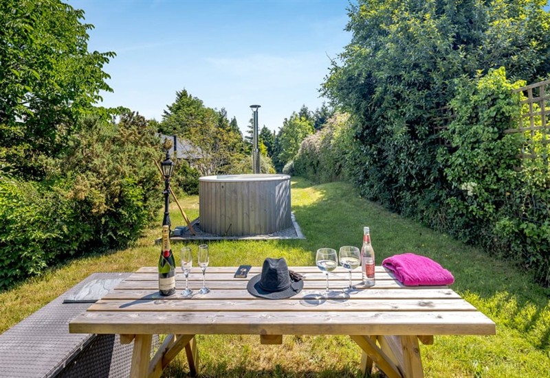 The hot tub at Primrose Cottage, Betws Yn Rhos