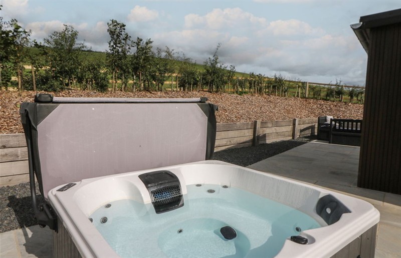 The hot tub at Rydlan, Near Borth, Ceredigion