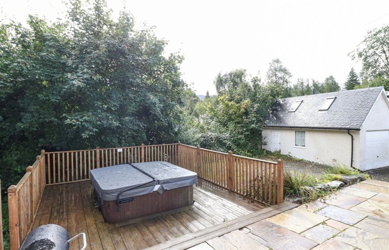 The hot tub at Taighean Anndra, Killin, Loch Lomond and The Trossachs National Park