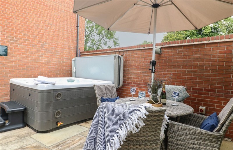 The hot tub at The Active Recovery Retreat, Yarnfield near Stone, Staffordshire