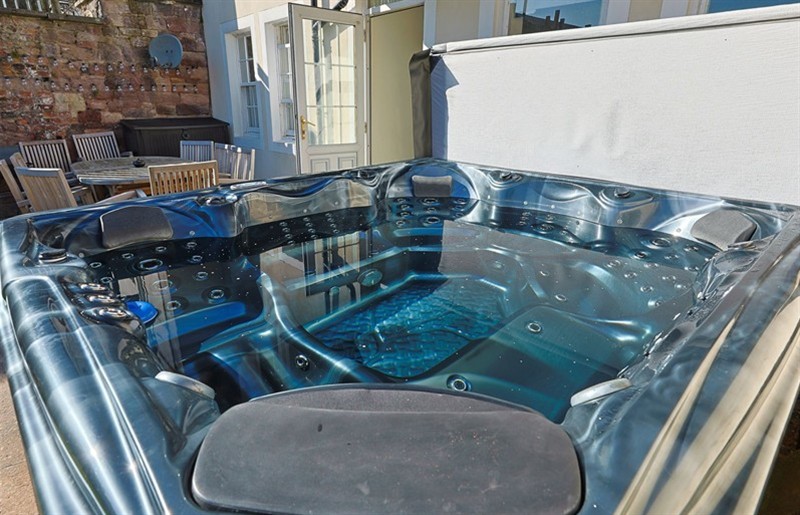 The hot tub at The Admiral's Home, Whitehaven, Cumbria