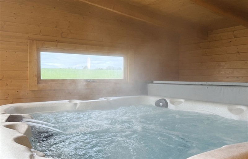 The hot tub at The Barn, Wigglesworth near Settle, North Yorkshire