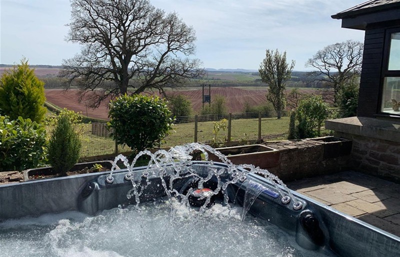 The hot tub at The Cottage, Methven, Perth and Kinross