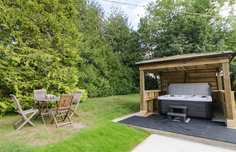 The hot tub at The Croft, near Penybont, Mid Wales & Cardigan Bay