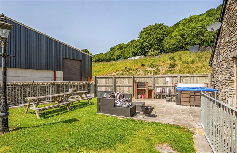 The hot tub at The Dairy, Corwen, Denbighshire