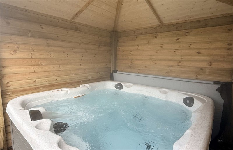 The hot tub at The Farm House, Wigglesworth near Settle, North Yorkshire
