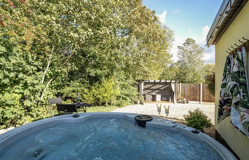 The hot tub at The Stables, near Stalmine, Lancashire